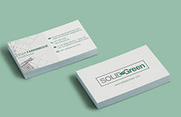 Diseño de tarjeta de presentación. Cliente Solid Green
